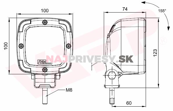Svietidlo cúvacie Fristom FT-036 REV LED, 12-30 V