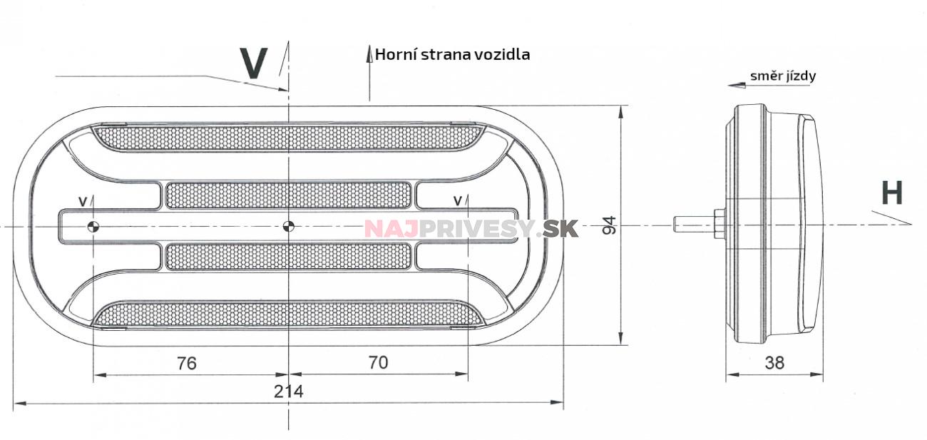 Svietidlo Fristom FT-230 združené LED 12-36V, L/P-BL/BR/KO/CO, dynamický blinker