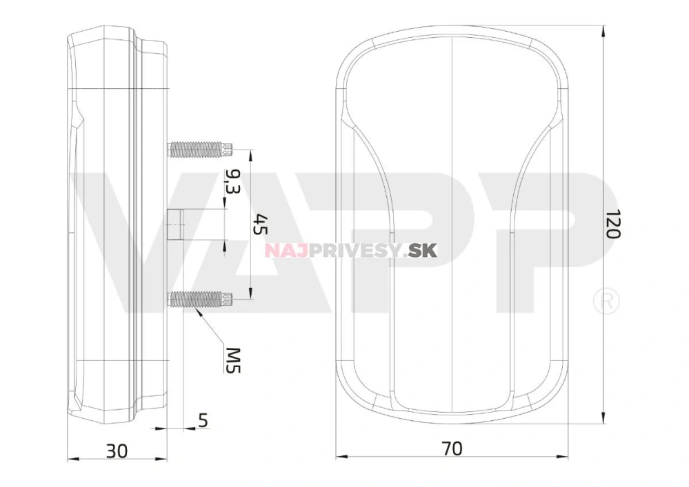Svietidlo Fristom FT-350 združené LED 12-36V, L/P-BL/BR/KO