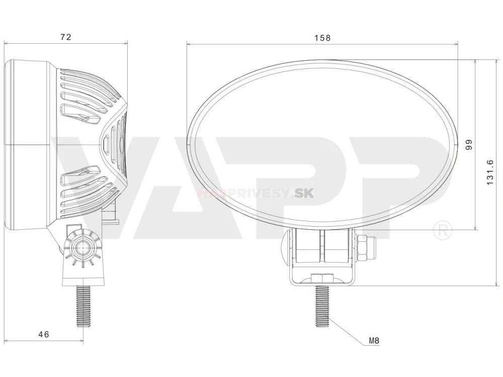 Svietidlo pracovné Fristom FT-367 LED, 12-32V, 6100 lm, s kábel 1,5 m