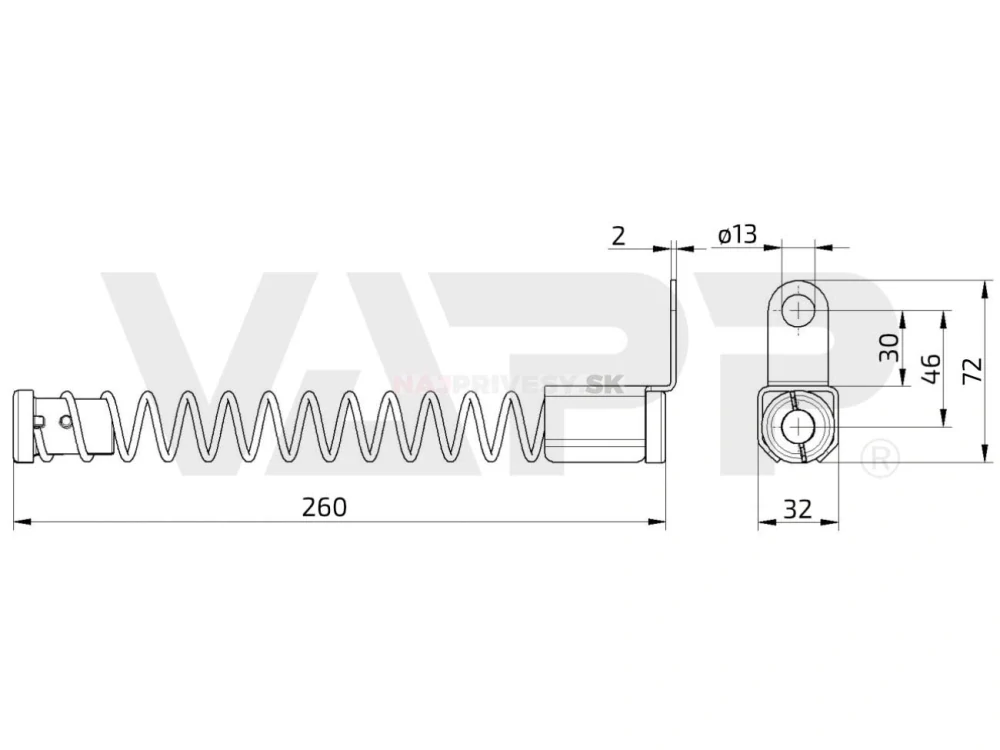 Držiak kabeláže KNOTT pružinový pozink, 260 mm