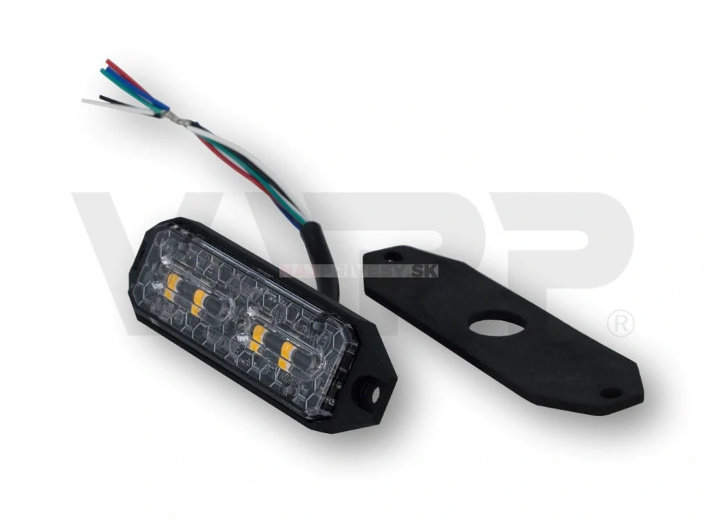 Výstražné zábleskové svietidlo Lucidity 93007, 6x ľad, oranžová, plochá