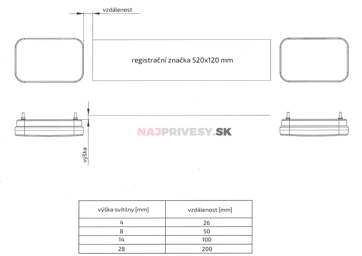 Svietidlo Fristom FT-270 združené LED 12V, P-BL/BR/KO/CO