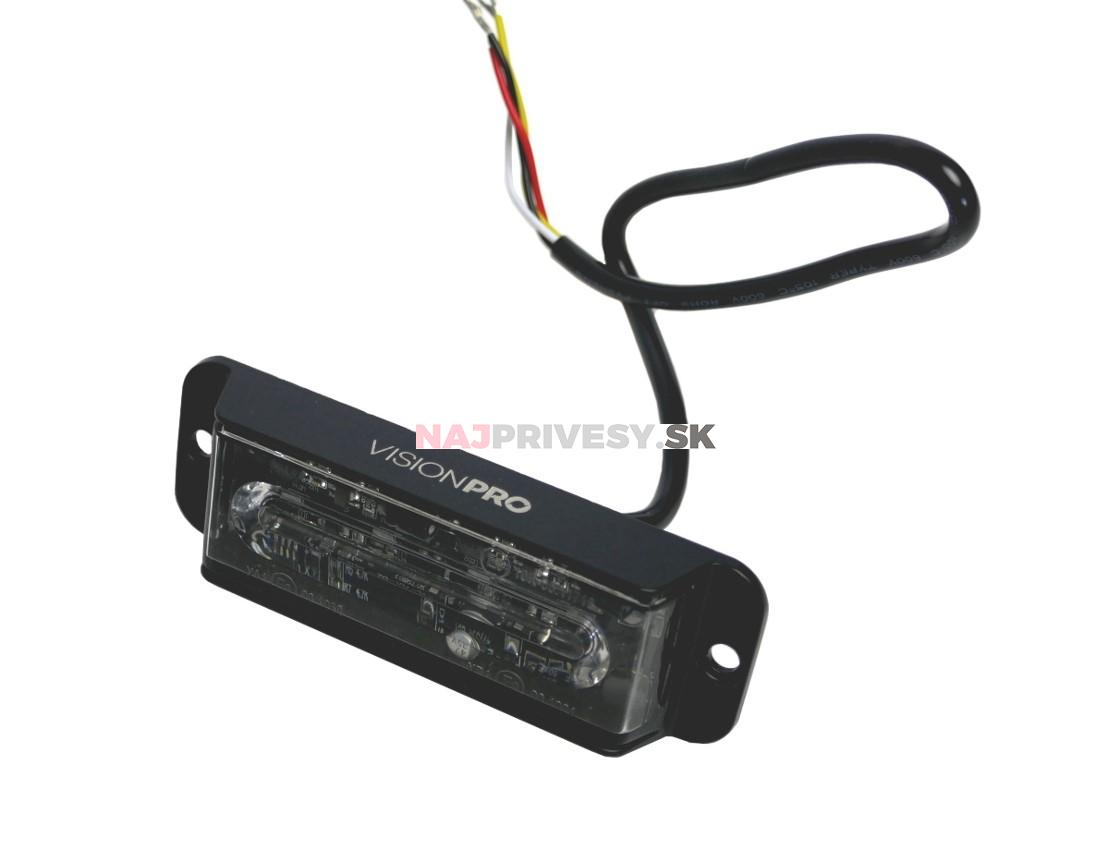 Výstražné zábleskové svietidlo VISIONPRO, 4x LED, modrá, plochá