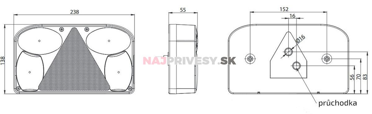 Svietidlo Fristom FT-088 združené, L-BL/BR/KO/ML/RZ