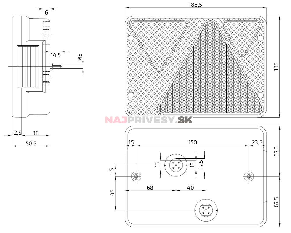 Svietidlo AJ.BA RL80 združené, L-BL/BR/KO/ML/RZ, baj5A
