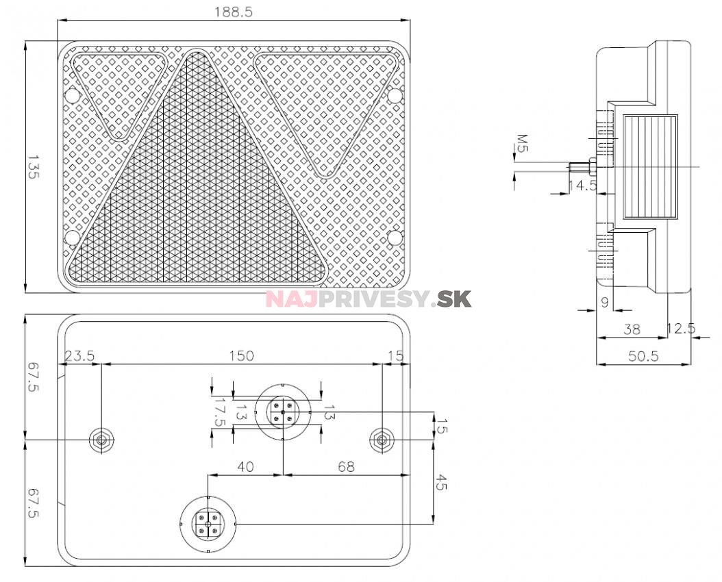 Svietidlo AJ.BA RL82 združené, P-BL/BR/KO/ML/RZ, baj5A/baj4A