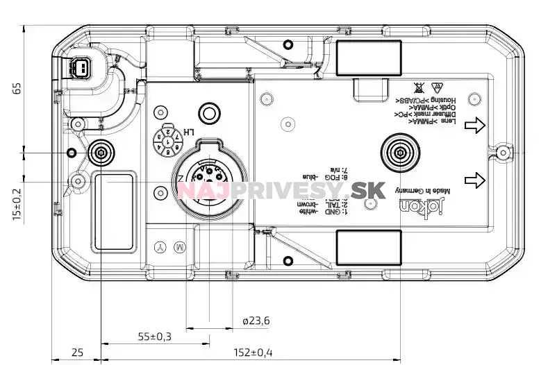 Svítilna Jokon 920 združená LED 12V, L-BL/BR/KO/CO/ML, baj7