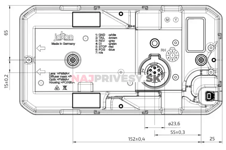 Svítilna Jokon 920 združená LED 12V, P-BL/BR/KO/CO/ML, baj7