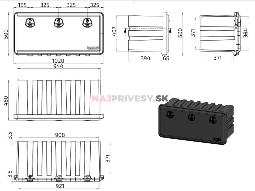 Daken JUST 1000, box 1020x500x460 mm