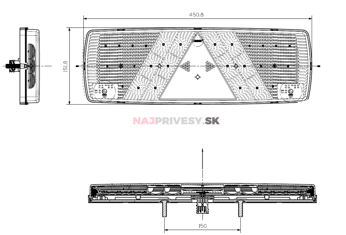 Svetlo Lucidity 26071 združené LED 12-24V, L-BL/BR/KO/ML/RZ, baj7