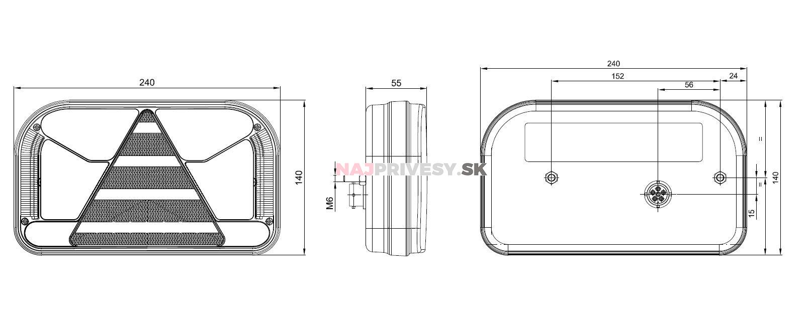 Svietidlo Fristom FT-170 združené LED 12-24V, L-BL/BR/KO/CO/ML/RZ, baj6