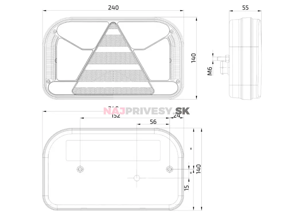 Svietidlo Fristom FT-170 združené LED 12-24V, L-BL/BR/KO/CO/ML/RZ - spodné