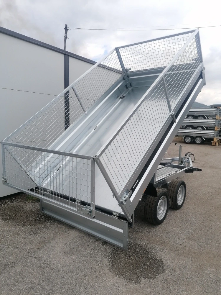 Hydraulický sklápač Brenderup BT4310TB 2700kg, ALU nájazdy a sieťovaná nadstavba