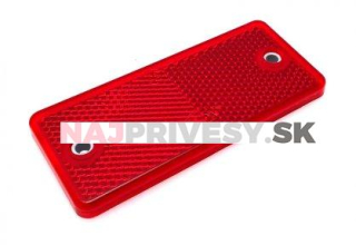 Odrazka červená 90x40 mm s otvormi