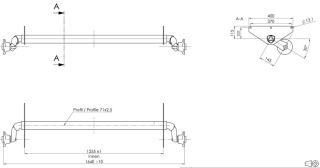 Náprava al-ko ubr 700-5 (750 kg) A = 1255 mm, 100x4, stôp 115 (maro)