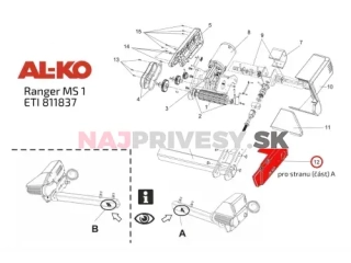 Časť B krytu AL-KO Ranger MS1 pre stranu A