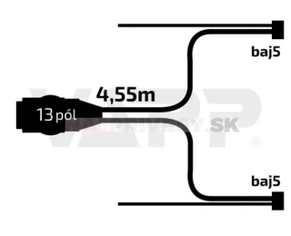 Kabeláž 4,55 m/13-pól. zástrčka, s prednými vývodmi QS150, baj5, VAPP
